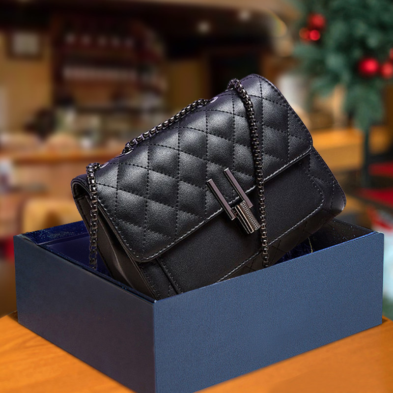 Gusennu Lingge chain bag small fragrance leather women's bag fashion shoulder bag simple commuter leather messenger small bag