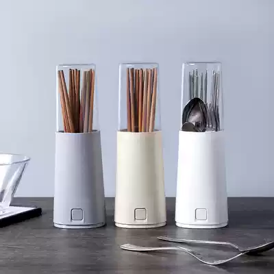 Chopsticks tube household multifunctional drain chopsticks cage chopsticks Box Kitchen creative with lid dustproof tableware storage box