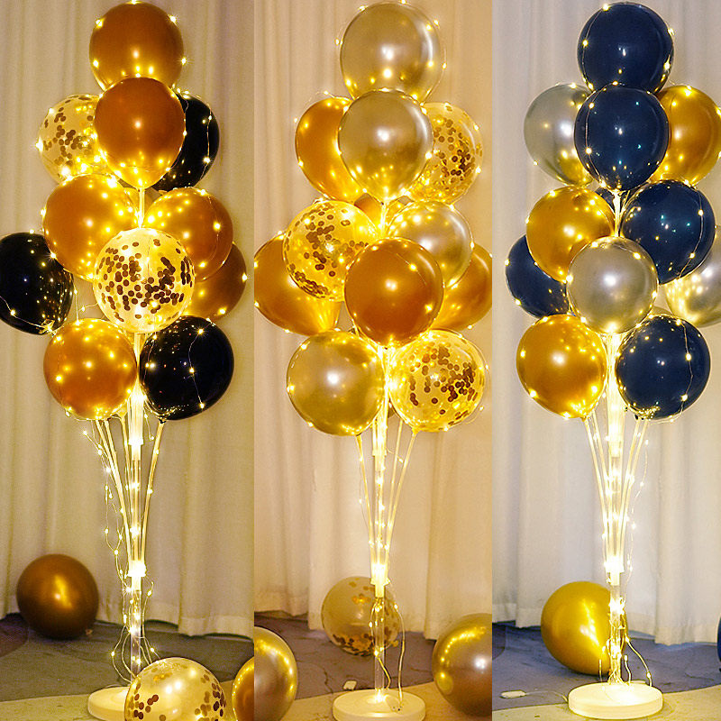 Floor-to-ceiling pillar fluttering balloon birthday ornament scene set festive atmosphere opening anniversary party