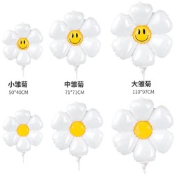 White daisy sunflower frangipani aluminum film balloon Korean ins style children's baby birthday party decoration