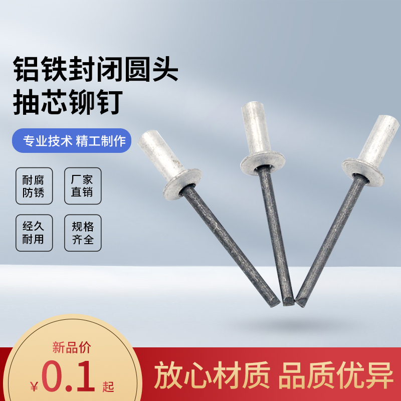Aluminum Iron Closed Type Round Meta Head Pumping Core Pull Riveting Anchor Rivet 4 8 5 6 4 GB12615HF1 WATERPROOF NAIL SEAL