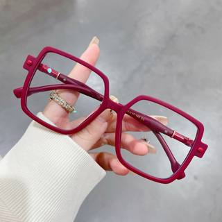 2024 New Red Large Square Frame Myopia Glasses for Women, Professional with Lens Options, Stylish Retro Decoration for Men