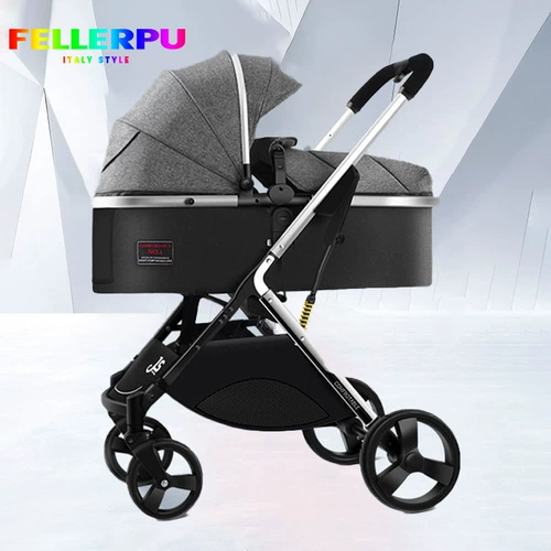 Складная амортизирующая детская коляска с сидением для новорожденных, можно сидеть и лежать