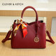 Clever&Ketch high-end texture mother's handbag women's 2025 new tote bag red wedding bag