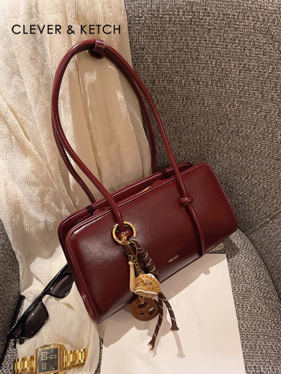 Clever&Ketch light luxury retro armpit bag women's 2025 trendy new niche design oil wax leather shoulder bag