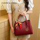 Clever&Ketch high-end texture mother's handbag women's 2025 new tote bag red wedding bag