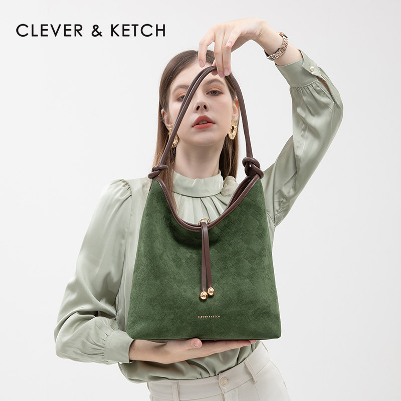 Clever&Ketch Versatile Retro Underarm Bag For Women 2024 New Fashion Commuter Bucket Bag Casual Shoulder Bag - Thumbnail 3