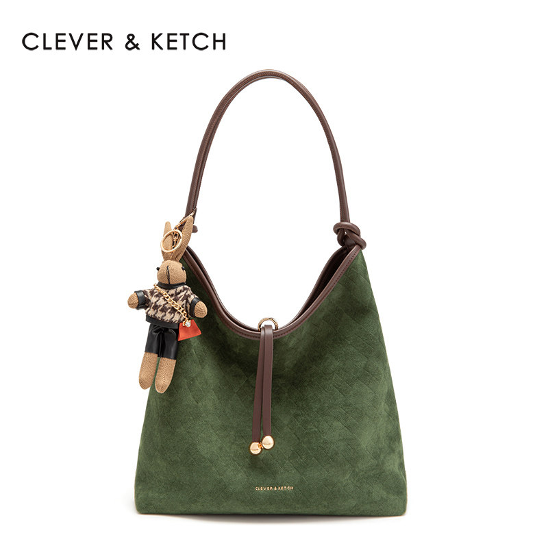 Clever&Ketch Versatile Retro Underarm Bag For Women 2024 New Fashion Commuter Bucket Bag Casual Shoulder Bag - Thumbnail 5