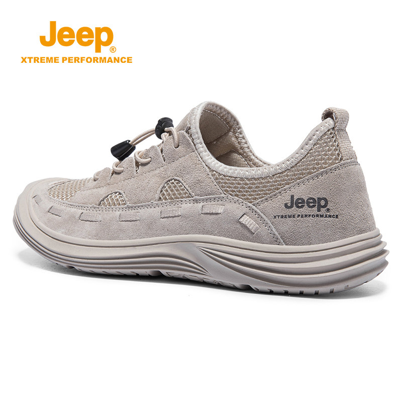 jeep jeep breathable leather casual men's shoes 2021 spring new men's trend all-match soft-soled sneakers