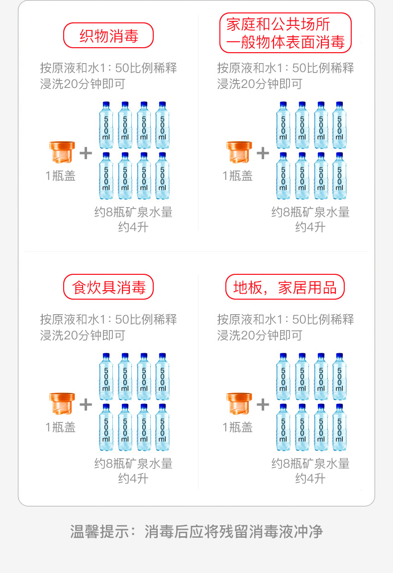 活性配方、消毒杀菌、24斤低刺激：一箱6桶 美国 马泰克 含氯84消毒液 家居消毒水 券后154元包邮 买手党-买手聚集的地方