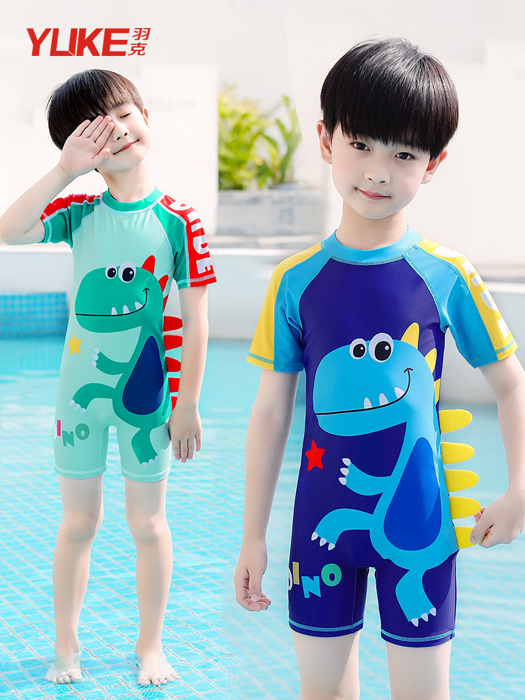Children's bathing suit boy baby cuddling cute cartoon dinosaur speed dry sun protection even for boys swimming gear