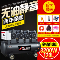  Leopard air compressor oil-free silent 120L air compressor 800w*4 Auto repair painting 220v air pump industry