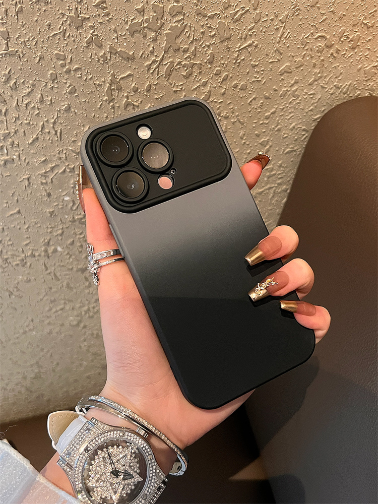 【Wysoka jakość】 Etui na telefon z szarym gradientem i okienkiem Nowy iPhone 15 Promax Premium 13 zestawów 14 antypoślizgowych 12 silikonowych_voghion.com