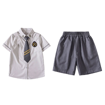 Kindergarten uniforms summer class uniforms elementary school students British style summer uniforms childrens college style short-sleeved graduation suits