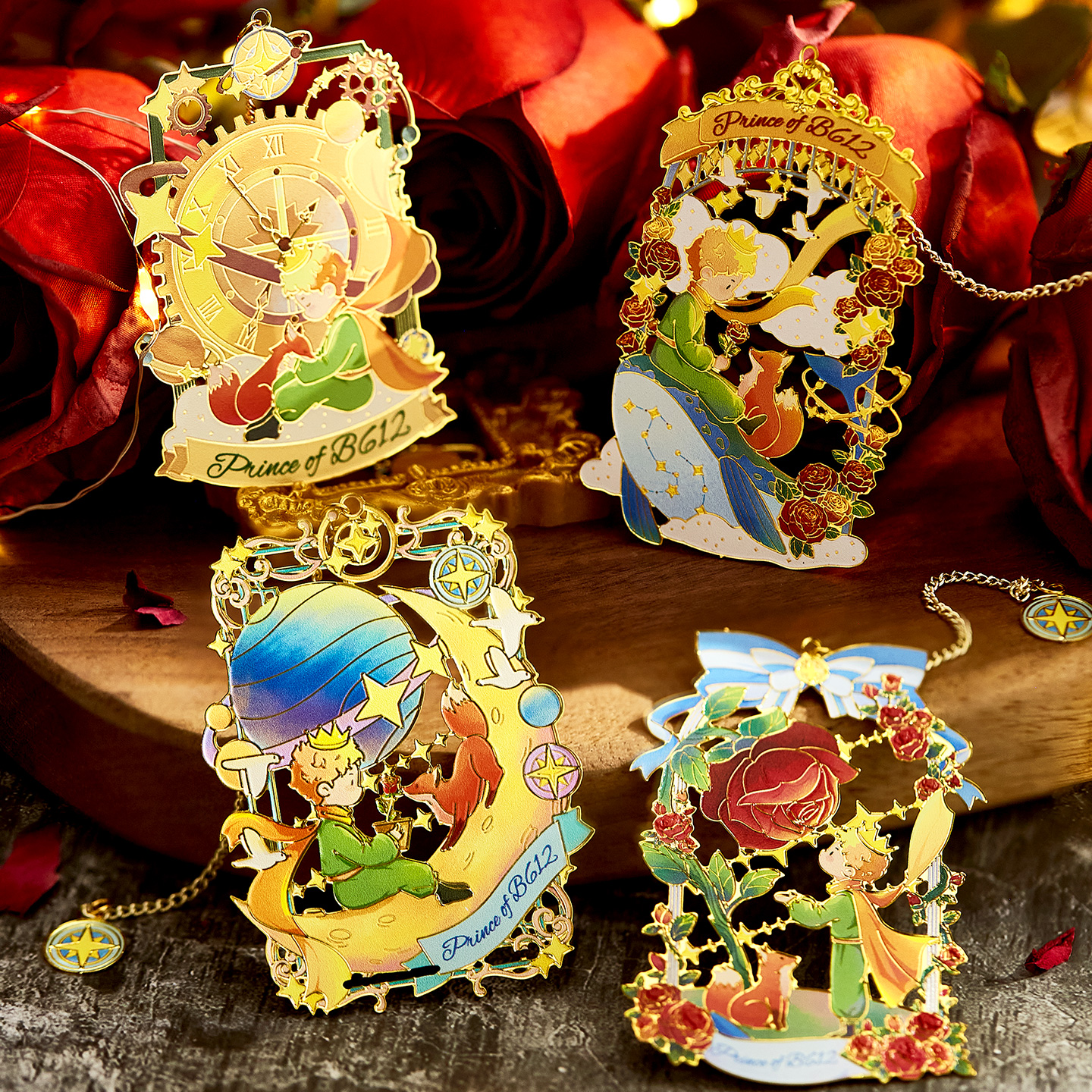 The Little Prince of Roses metal bookmark, a healing, retro, hollowed-out, high-value, Instagram-worthy, exquisite, customizable, creative, cute, and perfect as a reward for the whole class or a graduation gift from the Palace Museum.