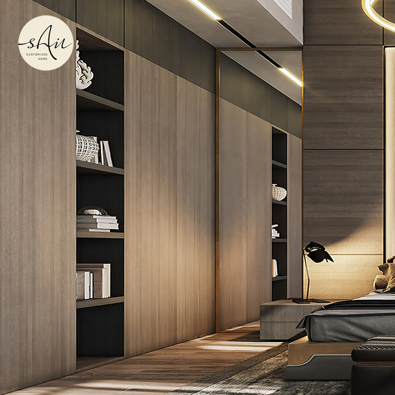 River bank whole house custom sliding door wardrobe Modern simple overall walk-in cloakroom wardrobe Home custom