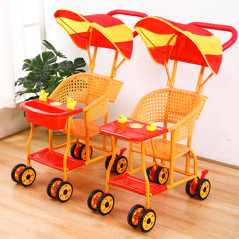 Plastic Iron Bamboo Chair Toddler Cool Mat Summer Stroller Light Simple Bamboo Totem Chair Little Kids Trolley