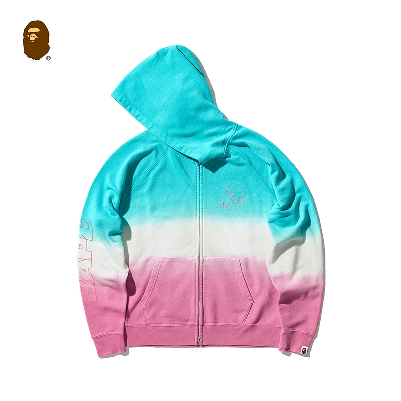 BAPE Thư của phụ nữ Thêu hiệu ứng Gradient Nhiều màu Áo trùm đầu Zipper Jacket Áo dài tay 215512C - Áo len