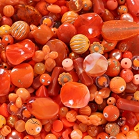 Оранжевые бусины, широкая цветовая палитра, 20 грамм