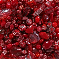 Красные бусины, широкая цветовая палитра, 20 грамм