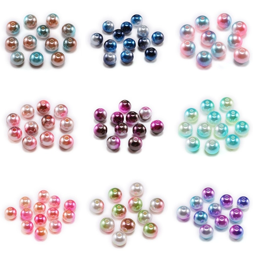 Двухцветные красочные акриловые бусины из жемчуга, аксессуар, градиент