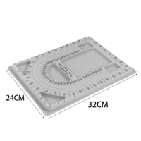 Большая пластина из бисера с дизайном колье (серая) 24*32см