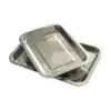 Stainless steel barbecue plate square plate barbecue shop commercial plate Rectangular stainless steel tray barbecue accessories
