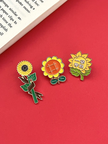 Брошь, аксессуар на лацкан для школьников, награда, мультяшный значок, подсолнух, подарок на день рождения