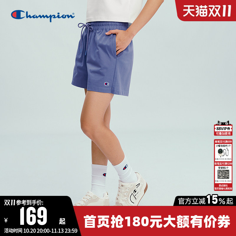Champion Women's Shorts 2026 Summer New Pure Cotton Knit Pants with Drawstring Breathable Casual Sports Pants Champion Women's Shorts 2026 Summer New Pure Cotton Knit Pants with Drawstring Breathable Casual Sports Pants