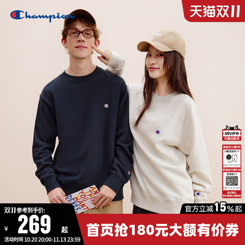 Champion Sweatshirt for Women 2026 Autumn New Couple Embroidered Logo Casual Round Neck Loose Top for Men Champion Sweatshirt for Women 2026 Autumn New Couple Embroidered Logo Casual Round Neck Loose Top for Men