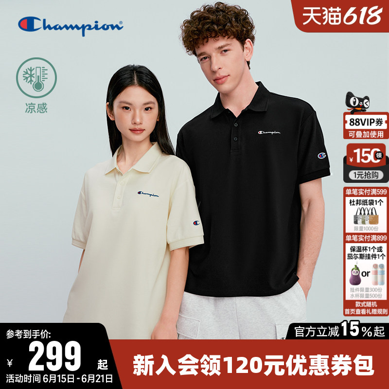 [Cool Feeling] Champion T-Shirt for Women 2026 Summer New Couple Polo Shirt Short-Sleeved Top for Men Trendy