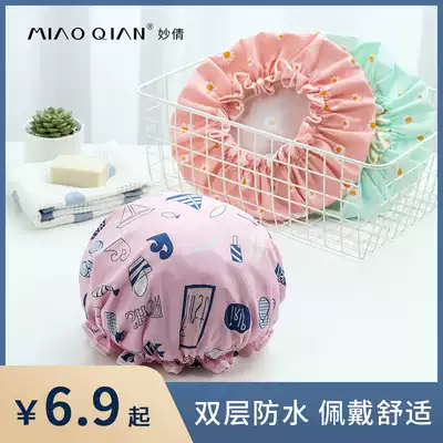 Double-layer shower cap adult women waterproof faucet set children's shower cap thick bath cap kitchen anti-oil smoke