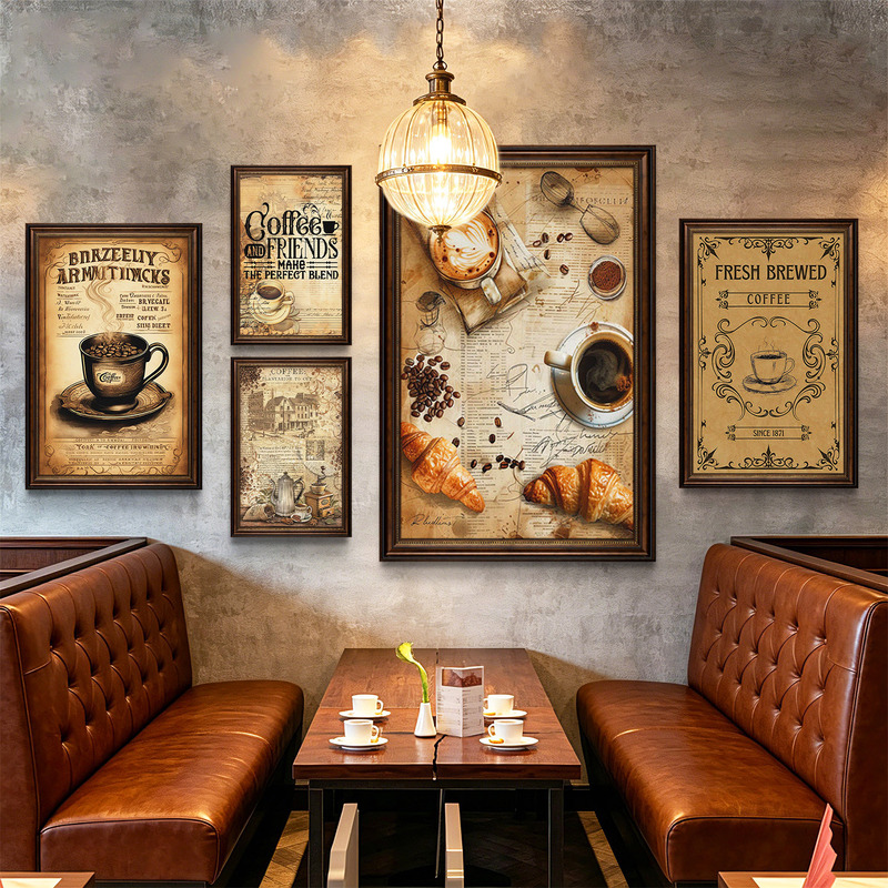 Simple Cafe Bar Counter Decorative Painting, Retro Nostalgic Western Restaurant Bakery Cafe Coffee Shop Wall Hanging Painting Simple Cafe Bar Counter Decorative Painting, Retro Nostalgic Western Restaurant Bakery Cafe Coffee Shop Wall Hanging Painting