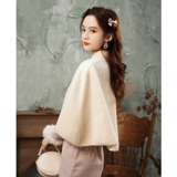 Ципао, легкая демисезонная накидка, бордовое ретро белое вечернее платье для невесты, плащ, куртка, светлый стиль