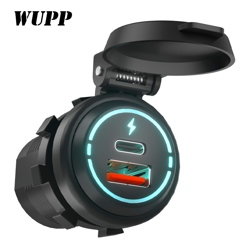 Car and Motorcycle USB Charging Modification Interface, Car-Mounted Charger, Super Fast Charging for Mobile Phones, Waterproof