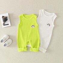 Innu baby one-piece clothes summer thin baby with long vest one-piece clothes newborns sleeveless ha
