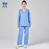 (Хлопок) Мисс Скай Синий набор с длинным рукавом