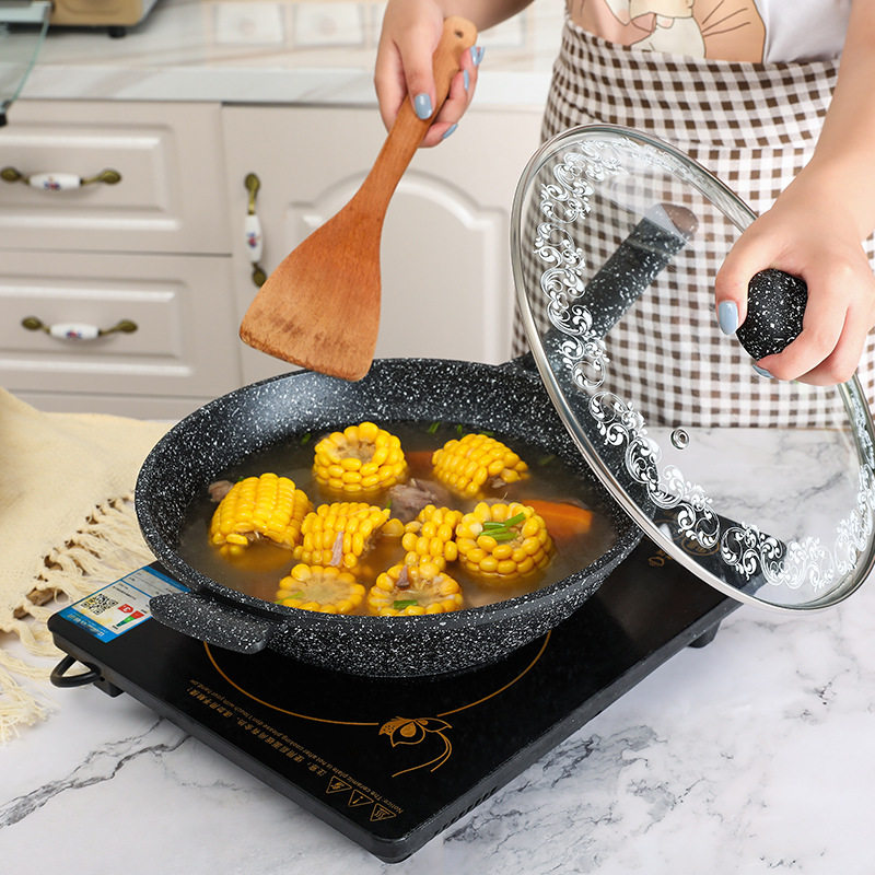 German Maifan stone non-stick pan frying pan household gas stove induction cooker general less oily smoke flat-bottomed light frying pan