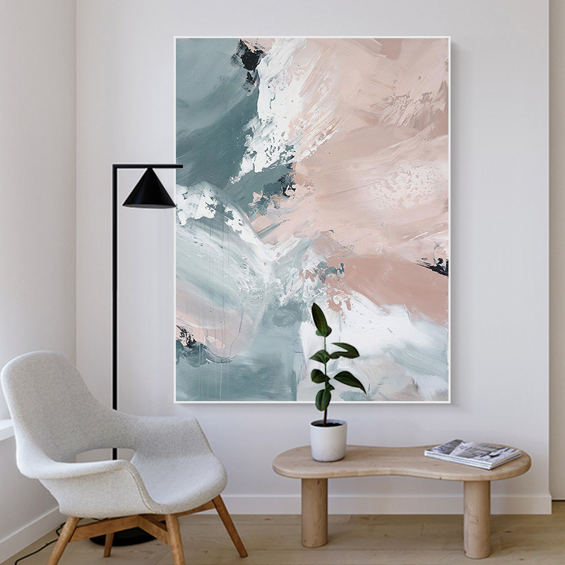 LWD ART Original hand-painted by the LWD ART) Minimalist modern pure handmade living room oil painting big color block Xuanguan Abstract hanging painting-Taobao