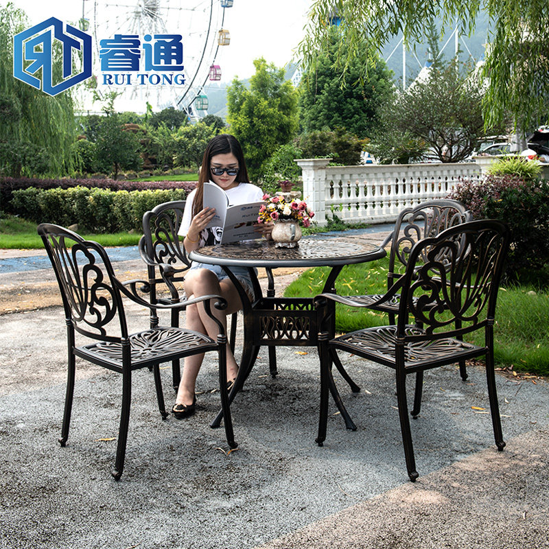 Outdoor tables and chairs courtyard European cast aluminum set terrace outdoor outdoor garden iron furniture balcony leisure