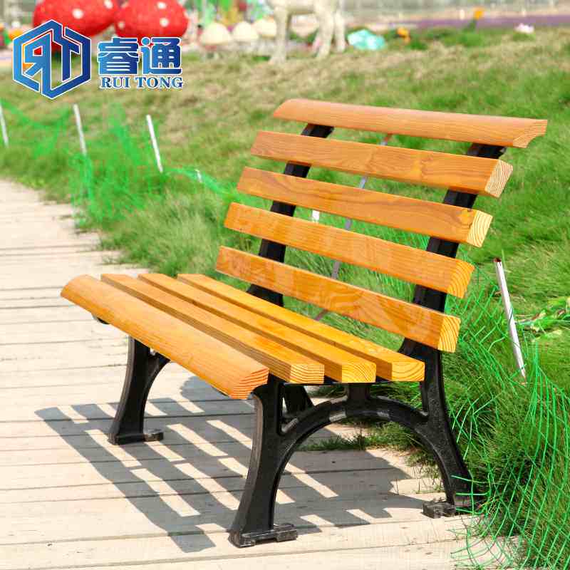 Ruby Park Chair Outdoor benches Long stool Stool Patio Garden Landscaped Chair Embalming Solid Wood Iron Art Chair Bench Strip Row Chair
