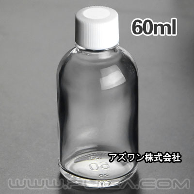 小容量玻璃试剂瓶 60ml 透明细口标准瓶 螺纹小口玻璃瓶进口ASONE