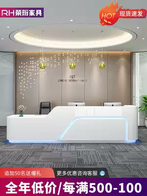 Front desk reception desk welcome white paint paint front desk company curved bar beauty salon cashier counter kindergarten front desk