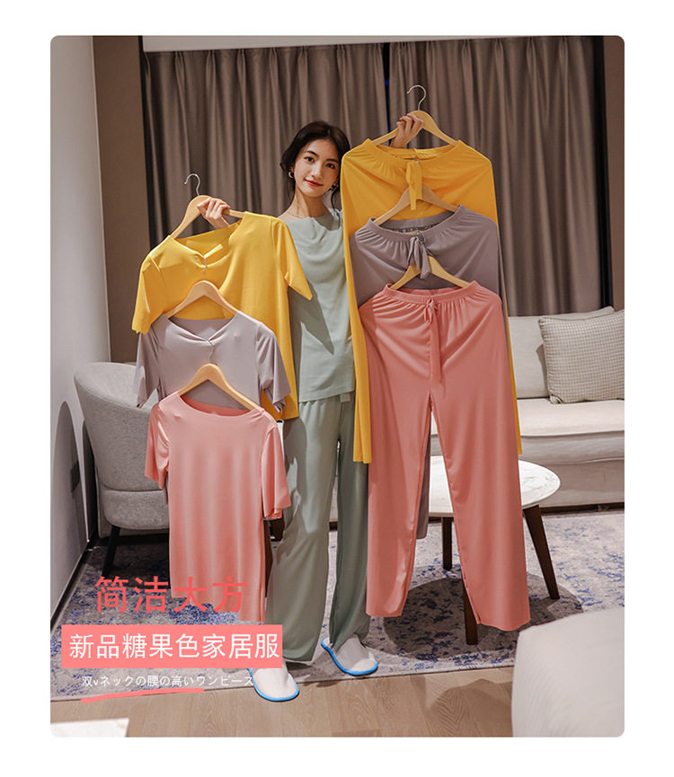 冰小漠 冰爽皇后家居服女2021 懒人冰凉两件套 图4