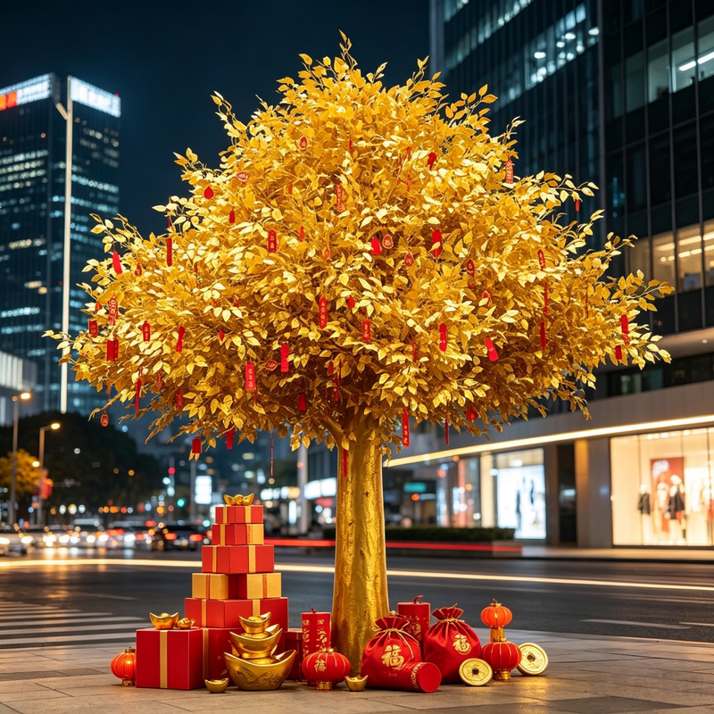 Artificial Money Tree, Wishing Tree, Fortune Tree, Money-Making Tree, Mall Indoor and Outdoor New Year Atmosphere Decoration Tree Ornaments Artificial Money Tree, Wishing Tree, Fortune Tree, Money-Making Tree, Mall Indoor and Outdoor New Year Atmosphere Decoration Tree Ornaments