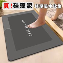 Soft diatomaceous earth diatom mud bathroom floor mat bathroom absorbent thickened non-slip quick-drying toilet door mat carpet