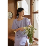 Летняя ретро приталенная длинная юбка, сиреневый корсет, платье, французский стиль, изысканный стиль