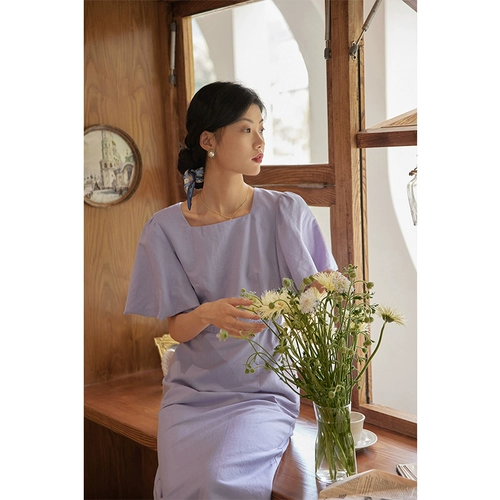 Летняя ретро приталенная длинная юбка, сиреневый корсет, платье, французский стиль, изысканный стиль