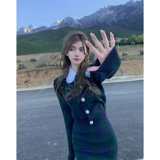 Платье-свитер, весеннее платье, комплект, подходит для подростков, изысканный стиль, в стиле Шанель