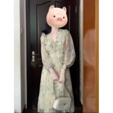 Длинная юбка, летнее платье, коллекция 2023, французский стиль, изысканный стиль, яркий броский стиль, в цветочек